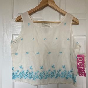 NWT Liz Claiborne Studio Petite Embroidered Shirt